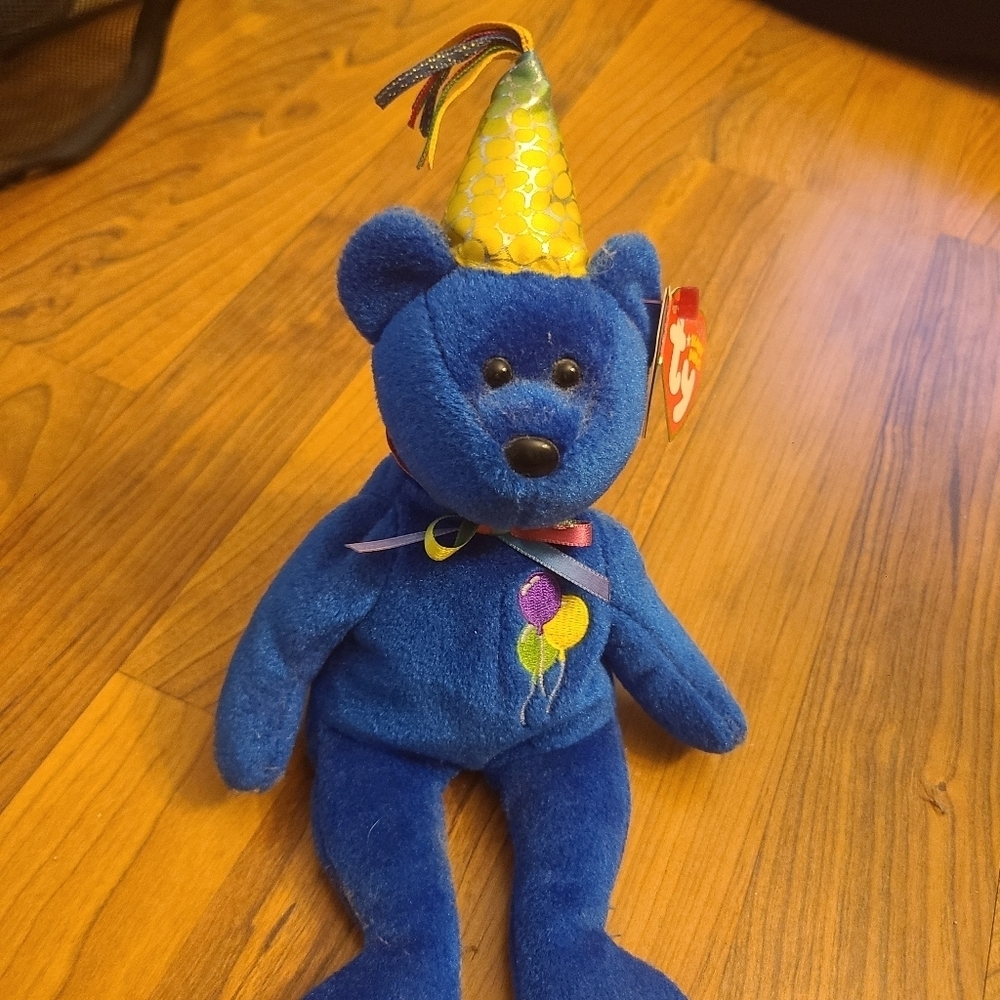 Ty beanie babies blue Happy Birthday bear